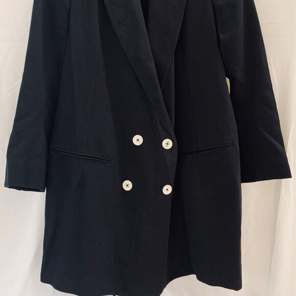 +MINT+ ANN DEMEULEMEESTER heavy cotton, oversized/long black blazer (EUR 42) - Picture 3 of 15
